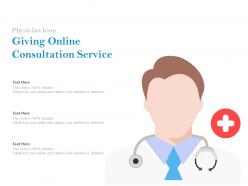 Physician icon giving online consultation service