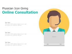 Physician icon giving online consultation
