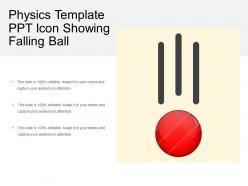 Physics template ppt icon showing falling ball