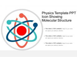 Physics template ppt icon showing molecular structure