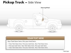 Pickup brown truck side view powerpoint presentation slides