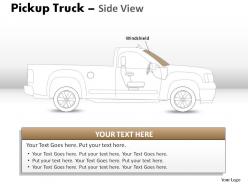 Pickup brown truck side view powerpoint presentation slides
