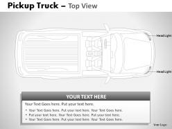 Pickup brown truck top view powerpoint presentation slides