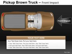 Pickup brown truck top view powerpoint presentation slides db