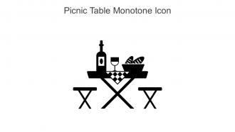 Picnic Table Monotone Icon In Powerpoint Pptx Png And Editable Eps Format