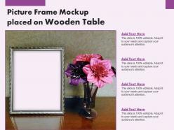 Picture frame mockup placed on wooden table