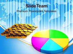 Pie chart and coins money powerpoint templates ppt themes and graphics