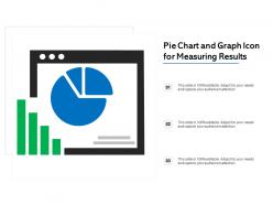 Pie chart and graph icon for measuring results