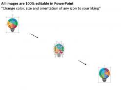 Pie chart bulb design business process flat powerpoint design