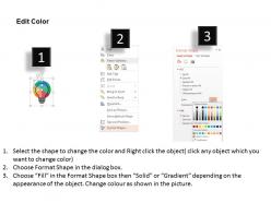 Pie chart bulb design business process flat powerpoint design