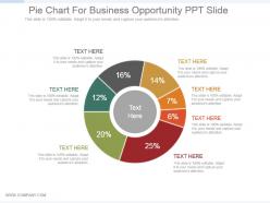Pie chart for business opportunity ppt slide