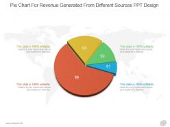 Pie chart for revenue generated from different sources ppt design