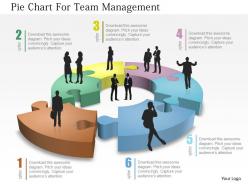Pie chart for team mangement powerpoint template