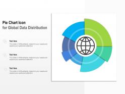 Pie chart icon for global data distribution