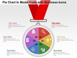 Pie chart in medal formwith business icons flat powerpoint design