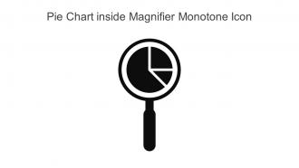 Pie Chart Inside Magnifier Monotone Icon In Powerpoint Pptx Png And Editable Eps Format