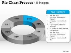 Pie chart process 8 stages circular templates 5