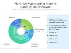 Pie chart representing monthly expenses on employee