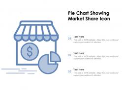 Pie chart showing market share icon