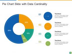 Pie chart slide with data cardinality infographic template