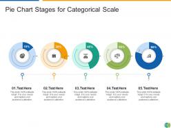 Pie chart stages for categorical scale infographic template