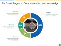 Pie chart stages for data information and knowledge infographic template
