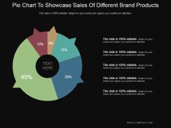 Pie Chart To Showcase Sales Of Different Brand Products Powerpoint Slide Images
