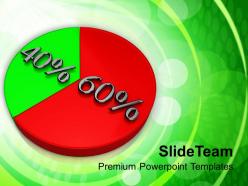 Pie chart with 60 40 percentage success powerpoint templates ppt themes and graphics 0213