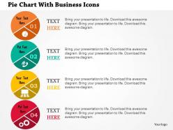 Pie chart with business icons flat powerpoint design