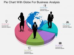 Pie chart with globe for business analysis ppt presentation slides