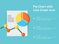Pie chart with line graph icon