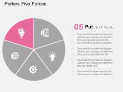 Pie chart with process indication icons flat powerpoint design