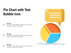 Pie chart with text bubble icon