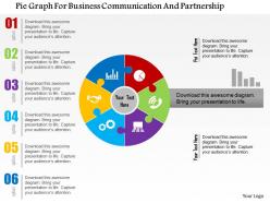 Pie graph for business communication and partnership flat powerpoint design