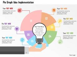 Pie graph idea implementation flat powerpoint design