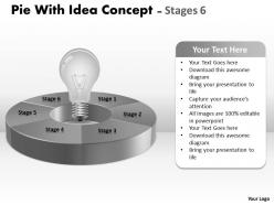 Pie with idea circular concept stages 6