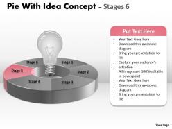 Pie with idea circular concept stages 6