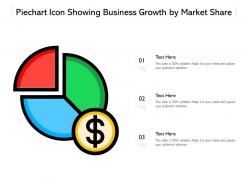 Piechart icon showing business growth by market share
