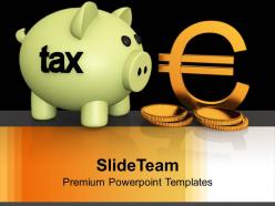 Piggy bank euro concept growth powerpoint templates ppt backgrounds for slides 0113