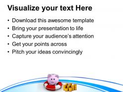 Piggy bank in lifesaver savings concept powerpoint templates ppt themes and graphics 0113