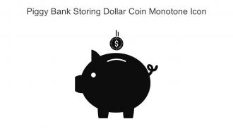 Piggy Bank Storing Dollar Coin Monotone Icon In Powerpoint Pptx Png And Editable Eps Format