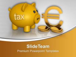 Piggy bank with dollar coins finance powerpoint templates ppt backgrounds for slides 0113