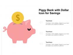 Piggy bank with dollar icon for savings