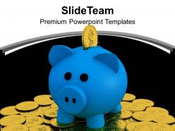 Piggy bank with golden coins powerpoint templates ppt themes and graphics 0213