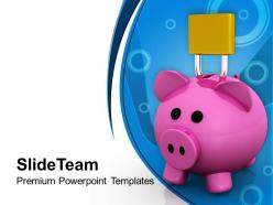 Piggy bank with padlock security future powerpoint templates ppt themes and graphics 0113