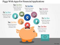 Piggy with apps for financial applications flat powerpoint design