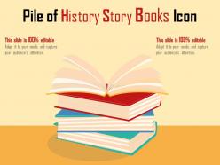 Pile of history story books icon