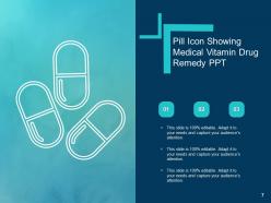 Pill Icon Ppt Infographics Graphics Download Medical Vitamin Drug Remedy