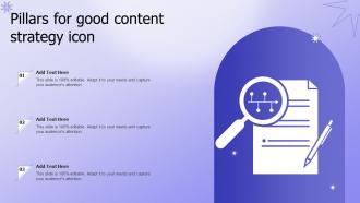Pillars For Good Content Strategy Icon