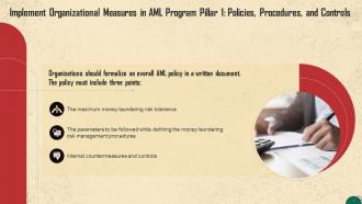Pillars Of AML Program Implementation In Organization Training Ppt